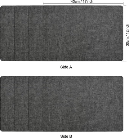 Myir JUN Placemats Dual Sided, Faux Leather Place Mats Set of 8 Indoor Placemats for Dining Table Non-Slip Washable Placemats Heat Resistant Outdoor Table Mats (Set of 8, Gray)