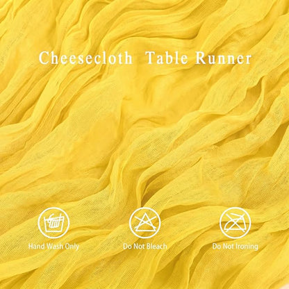 8 Pack Yellow Cheesecloth Table Runner 17x108 inch Rustic Gauze Table Runner - Image 3