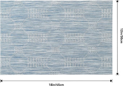 Leetaltree Jacquard Blue Placemats Set of 4 - Image 9