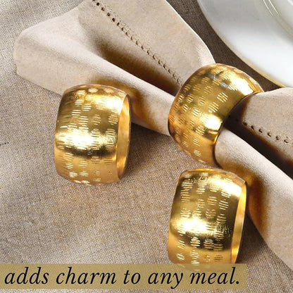Napkin Rings Set of 12, Metal Napkin Holder Cuffs - Image 6