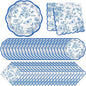 Willinglong 120 Pcs Floral Scalloped Paper Plates and Napkins Set, 2-ply Napkins by Willinglong