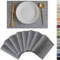 Demetex Grey Textured Linen Placemats Set of 8 Classic Place Mats Heat Resistant Cloth Table Placemat for Dinner Gathering Buffet, 13x19 inch, Ash Grey