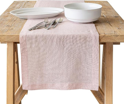 Over&Back 18x90 Washed 100% Linen Table Runner by overback
