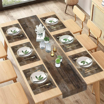 Emvency Table Runner and Placemats Set of 6, Abstract Vintage Modern | Painting - Image 6