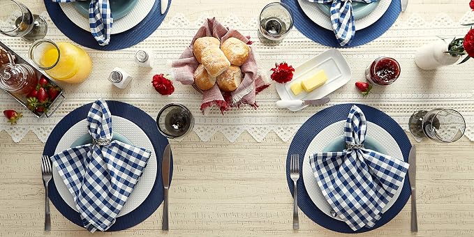 DII PVC Tabletop Collection Woven Indoor/Outdoor, Round Placemat Set, Nautical - Image 6