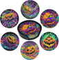 Pumpkin Coasters Leather Round Drink Coasters 6 Pcs Set with Holderor for Cup Drink Coffee Table Bar Home Decor
