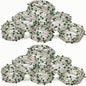 Silver Green Beaded Napkin Ring Set of 12 - Beautiful Fancy Elegant Decorative Napkin Holder for Dinner Table Decoration, Easter, Farmhouse, Wedding, Party, Family Gathering, New Year, Everyday Use