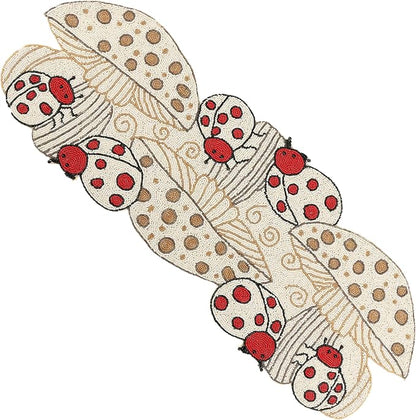 Beaded Table Runner, 13x36 | Handcrafted beadwork, glitz finish, 13x36 in by CLEENTABLE
