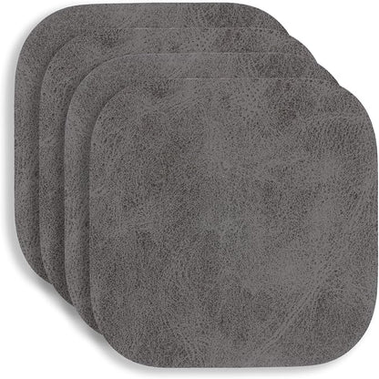 KAF Home Santiago Set Of 4 Faux Leather Coasters by KAFHome