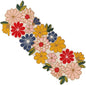 Yellow Red Beaded Table Runner, 13 x 36 | 85% glass beads, 15% polyester backing by CLEENTABLE