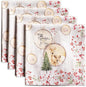 Maison d' Hermine Cloth Napkins Set of 4 100% Cotton for Thanksgiving Christmas Decorations Everyday Reusable Square Fall Napkins Cloth Washable Dinner Party (Mountain Life, 20"x20")