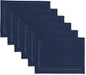 Solino Home Linen Cloth Placemats Set of 6-100% Pure Linen Hemstitch Navy Blue Placemats 14 x 19 Inch - Classic Hemstitch Table Place Mats for Winter, Easter