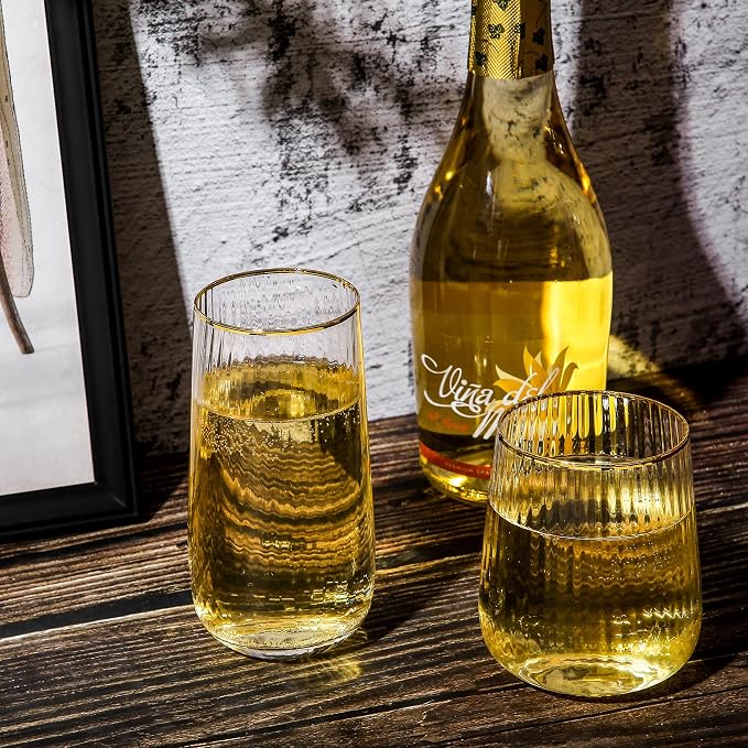 Lysenn Stemless Wine Glasses Set of 4 - Image 5