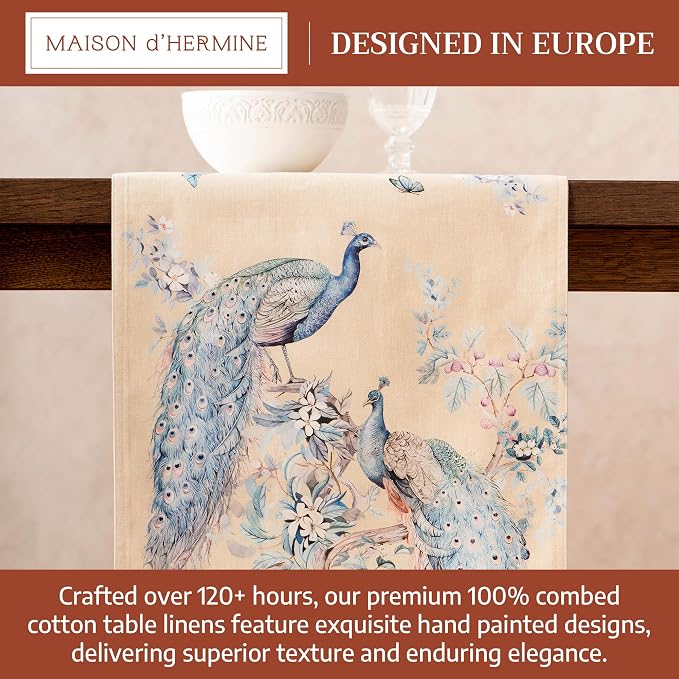 Maison d' Hermine Table Runner 100% Combed Cotton 14.5"x72" | Table Runners 72 - Image 3
