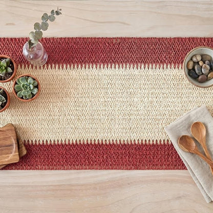 Artoid Mode Red Farmhouse Rustic Paper Braided Table Runner, Seasonal Christmas - Image 4