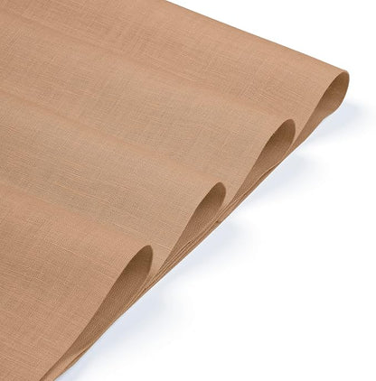D'Moksha Homes Linen Champagne Beige Placemats Set of 4-100% Pure Linen Placemats 14 x 19 Inch for Spring, Easter - Handcrafted and Machine Washable