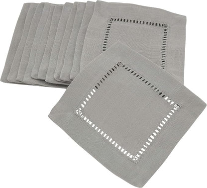 SARO LIFESTYLE Hemstitched Border Cocktail Napkin by SaroLifestyle