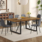 Dining Table Set for 6, Modern 71'' Dark Wood Dining Table and Fabric Dining Chairs Set of 6,Table and Chairs Set of 6,Ideal for Kitchen Dining Room