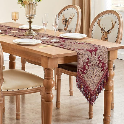 Loom and Mill Luxury Table Runner 108 Inches Long, Classic Jacquard Dining - Image 7