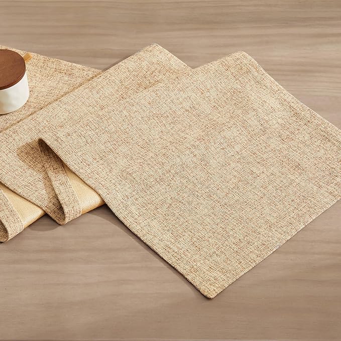 Burlap Style Farmhouse Table Runner, 14x60 Inches Oatmeal Beige | Thick Durable - Image 7
