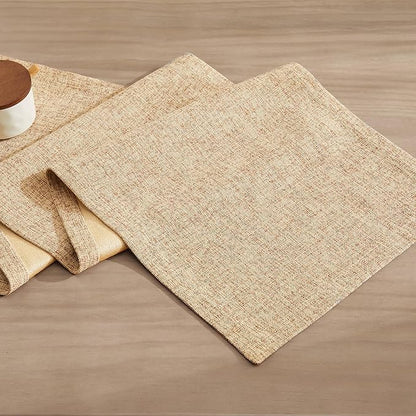 Burlap Style Farmhouse Table Runner, 14x60 Inches Oatmeal Beige | Thick Durable - Image 7