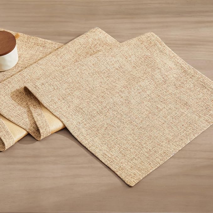 Burlap Style Farmhouse Table Runner, 14x72 Inches Oatmeal Beige | Thick Durable - Image 7