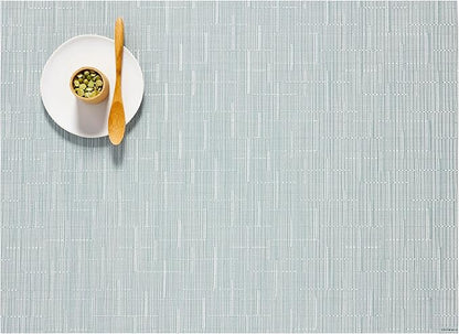 Chilewich Bamboo Placemats Set of 4 - Woven Rectangle Placemats - Reusable, Stain-Resistant, Indoor/Outdoor Tabletop Protection - 19" x 14" - Seaglass