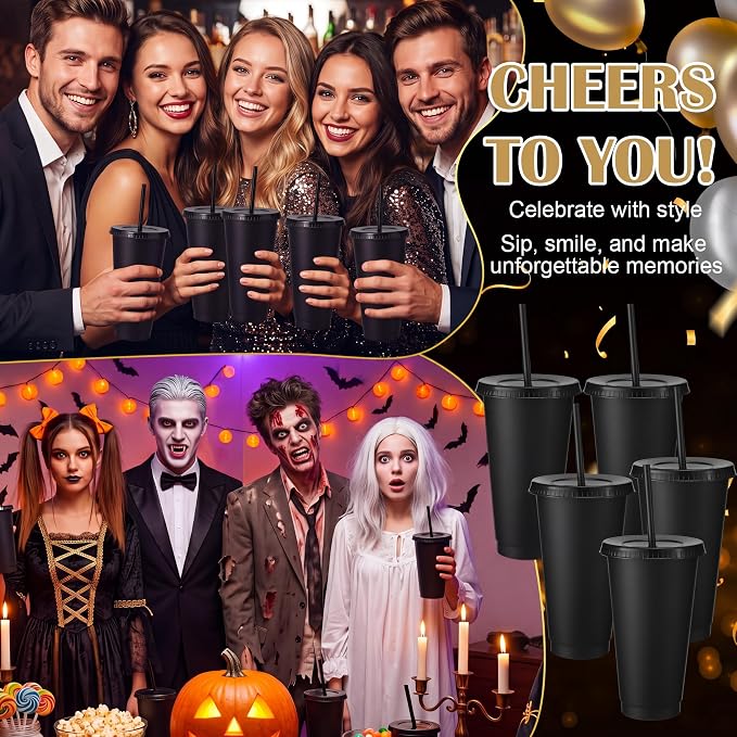 Honeydak 150 Pack Tumbler with Straw and Lid Bulk Cups - Image 5
