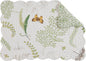 C&F Home 13" x 19" Althea Rectangular Scalloped Edge Cotton Quilted Placemats, Set of 6 Spring Springtime Butterfly Dragonfly Plants Fern Greenery Nature Tabletop Décor Decoration S/6 Rectangular