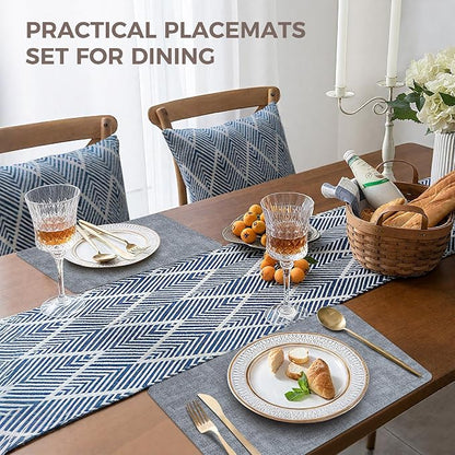 NCUE Vinyl Placemats Set of 8, Heat Resistant, Nonslip Faux Leather Waterproof - Image 5