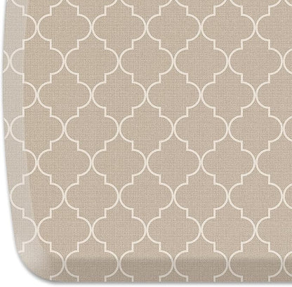 GelPro Elite Premier Anti-Fatigue Kitchen Comfort Floor Mat, 20x48”, Trellis Khaki Stain Resistant Surface with Therapeutic Gel and Energy-Return Foam for Health and Wellness
