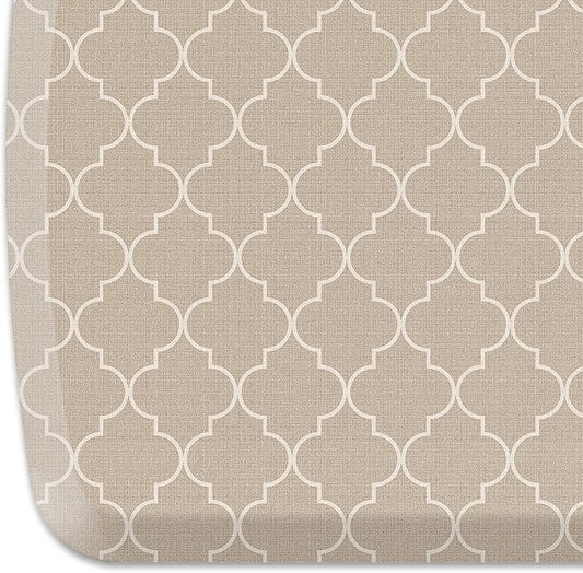 GelPro Elite Premier Anti-Fatigue Kitchen Comfort Floor Mat, 20x48”, Trellis Khaki Stain Resistant Surface with Therapeutic Gel and Energy-Return Foam for Health and Wellness
