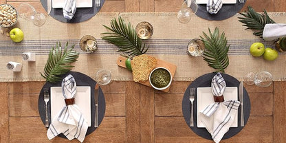 DII PVC Tabletop Collection Woven Indoor/Outdoor, Round Placemat Set, Stonewash - Image 5