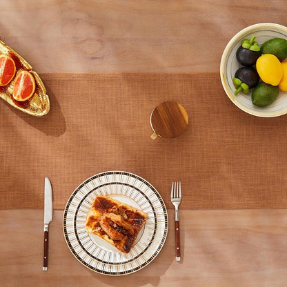 Rustic Cotton Linen Table Runner, 13x108 Inches Caramel | Farmhouse Style Linen - Image 5