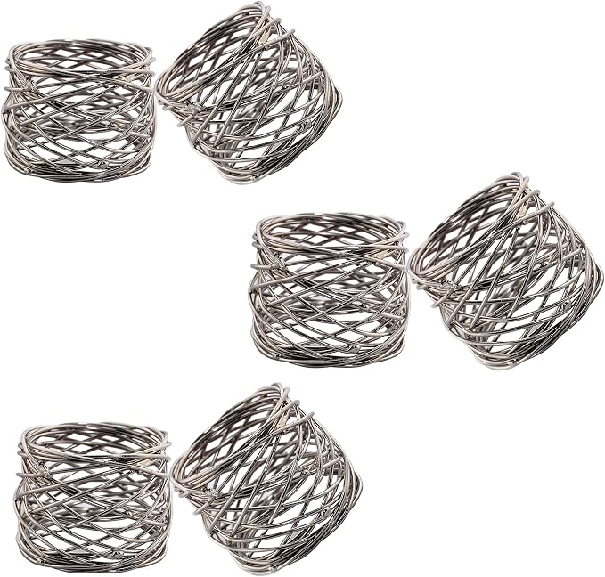 ALPHA Living HOME Napkin Rings-12-Piece Set of Premium 100% Metal, - Image 4