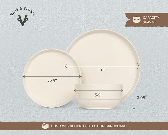 Ceramic Dinnerware Set, 12-Piece Service - Image 7