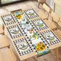 Table Runner and Placemats Set of 6, Sunflower Buffalo | Plaid Floral Flower by ArtSocket