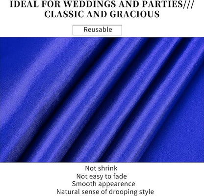 10-Pack Royal Blue 12 x 108 inches Long Premium Satin Table Runner | Wedding - Image 4