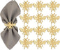 ALPHA Living HOME 12 Pcs Bee Napkin Rings - Decorative Metal Napkin Rings Table Decor Dining Table Cloth Napkin Holder for Christmas Wedding Holidays Dinners Party Supplies Everyday Use (Gold)