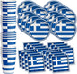 Greek Flag Greece Birthday Party Supplies Set Plates Napkins Cups Tableware Kit for 16