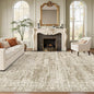 Washable Area Rug 8x10, Large Soft Rugs for Living Room Vintage Area Rugs for Bedroom Dining Room Non-Slip Stain Resistant Brown Under Table Rug