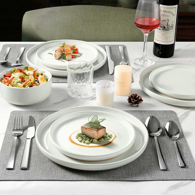 LIANYU Dinnerware Sets, 12 Piece Plates and Bowls Set - Image 4