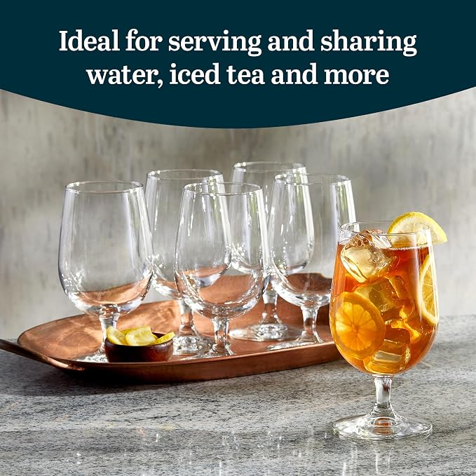 Libbey Entertaining Essentials Stemmed Water Glasses, Dishwasher Safe 16 oz - Image 2