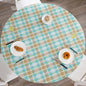Walrus Round Vinyl Fitted Tablecloth with Flannel Backing Elastic Edge Design Table Cover Waterproof Oil-Proof PVC Table Cloth Stain-Resistant Best for 37"-44" Round
