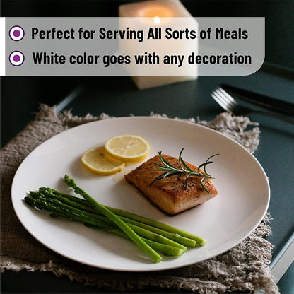BTaT- White Dinner Plates, 10.5 inch, Restaurant Dishes - Image 7