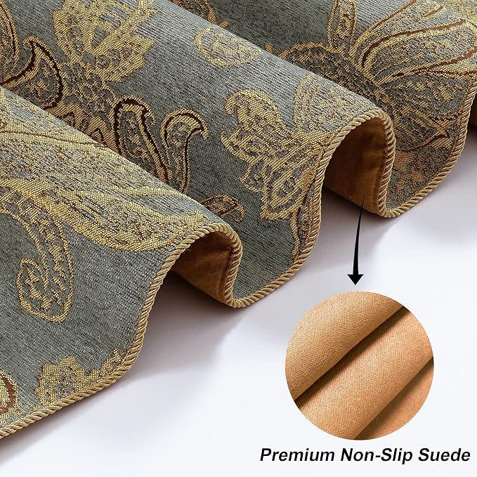 Loom and Mill Luxury Chenille Damask Table Runner 72 inches Long, 13x72 inch - Image 4