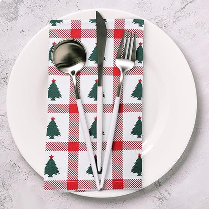Urban Villa Cloth Napkins Set of 12(20x20)100% Cotton Dinner Napkins Cloth Washable Soft Durable Reusable Absorbent Napkins Ideal for Farmhouse Parties Hotel Lunch Restaurant Dinner Napkins-Tree Print