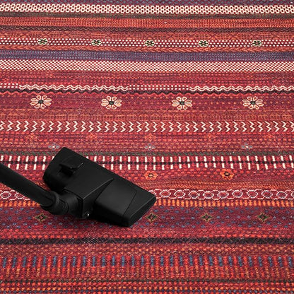 Keen Home Design 9x12 Rug - Machine Washable Area Rug with Non-Slip Backing, Ideal for Living Room, Dining Room, Bedroom - Vintage, Easy Clean, Durable, Low Pile Rug - (9' x 12')