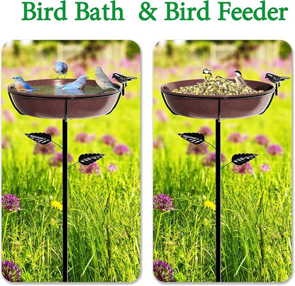 3" Deep Metal Bird Bath for Outdoors 40in Tall, Removable 13" Dia Birdbath Bowl - Image 6