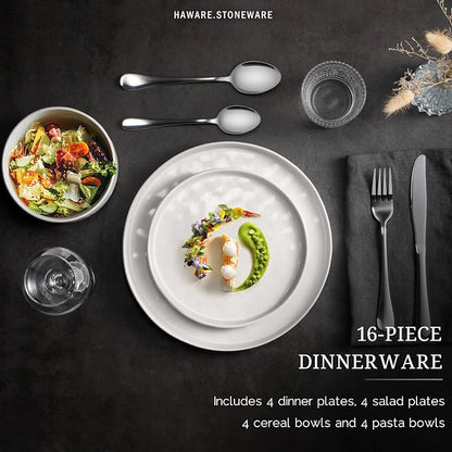 HaWare Dinnerware Sets, 16-Piece Plates and Bowls Set - Image 3